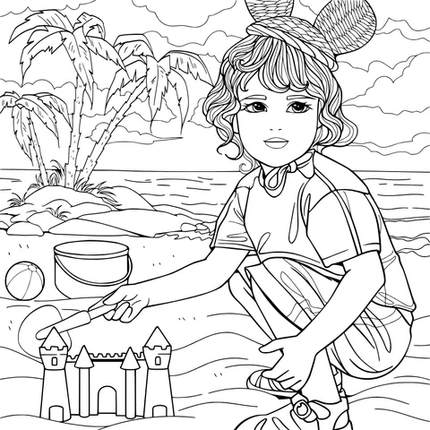 Childish Fun Time on the Beach