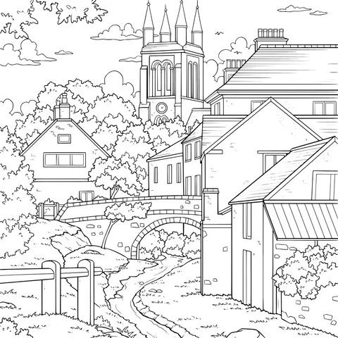 Peaceful Town Scenery