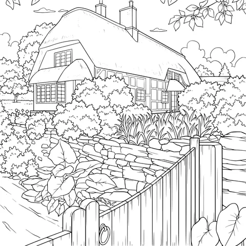 Beautiful View of a Country Cottage