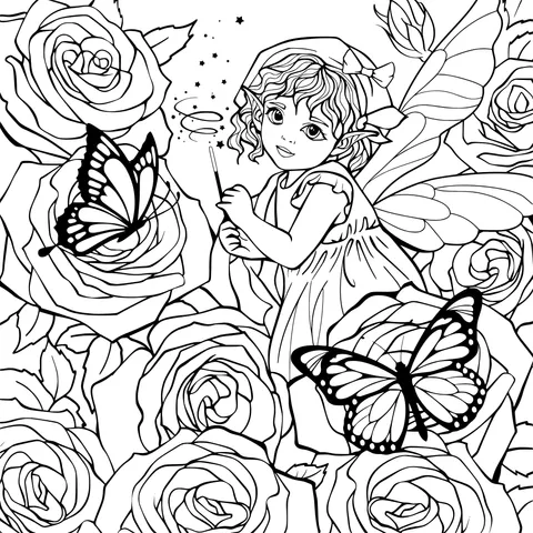 Little Fairy in the Flower Bed