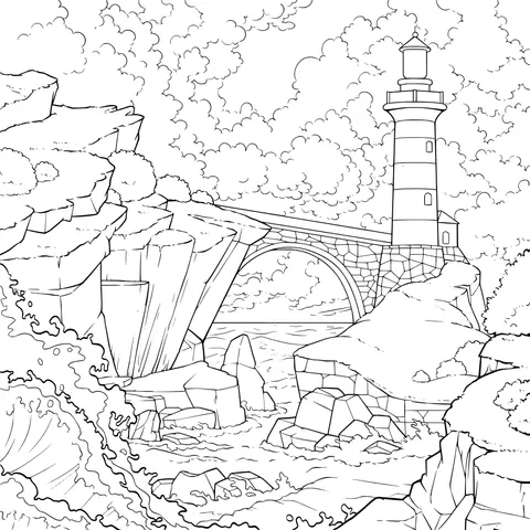 Dreamy Coastal Lighthouse Landscape