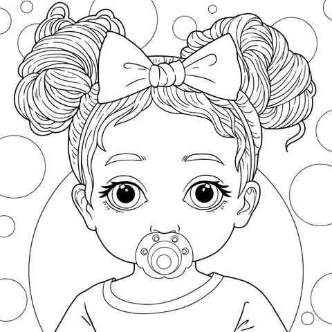 Adorable Little Girl with Pigtails
