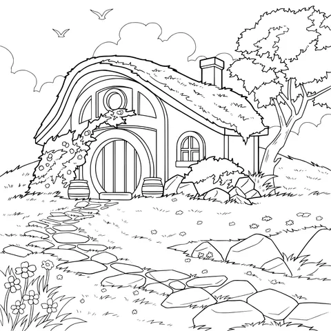 Fairy - tale Style Cottage Landscape