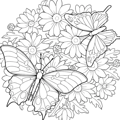 Butterflies in the Flower Cluster