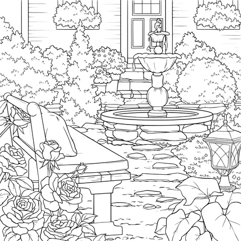 Peaceful Courtyard Scene