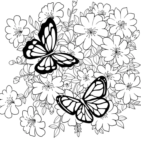 Butterflies in the Flower Bed