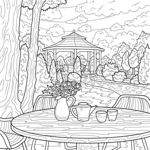 A Cozy Scene in the Garden