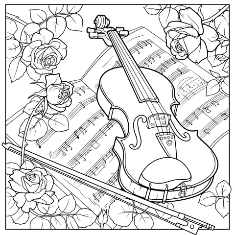 Violin among Roses