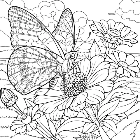 Butterfly perching on a flower