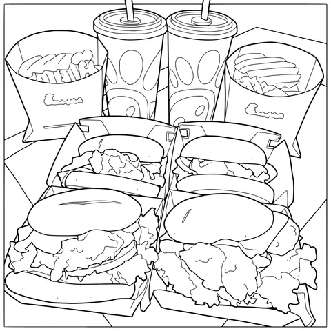 Delicious fast - food combination