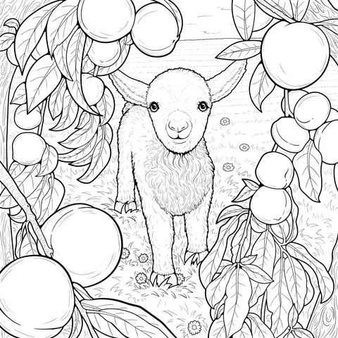 A Lamb in the Peach Grove