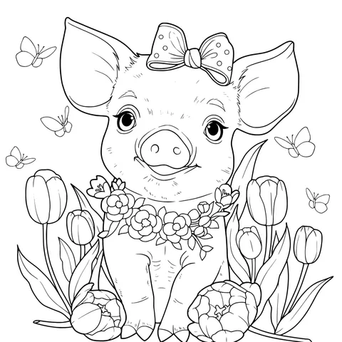 Cute Pig Illustration
