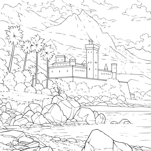 Seaside Castle Landscape