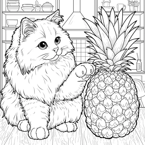 Cat and Pineapple