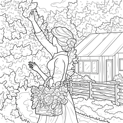 Woman Picking Flowers