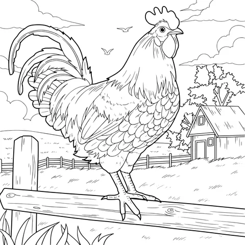 Rooster on the Fence