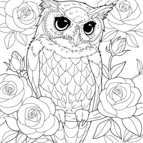 Owl in the Rose Bush