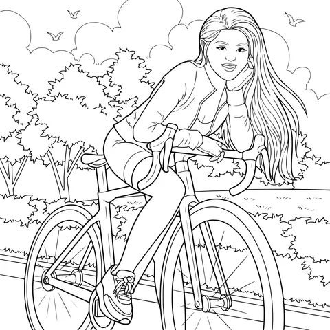 Lady riding a bicycle