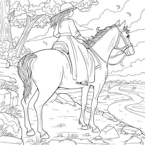 Woman riding a horse