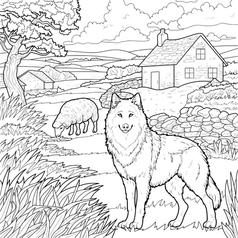 Wolf and Sheep in the Countryside