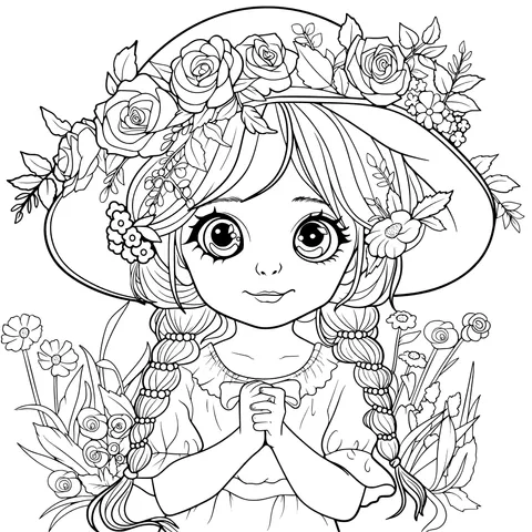 Girl with Flower Wreath