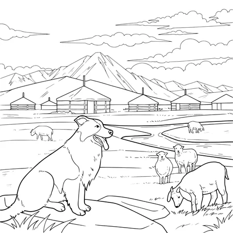 Pastoral Scene in the Grassland