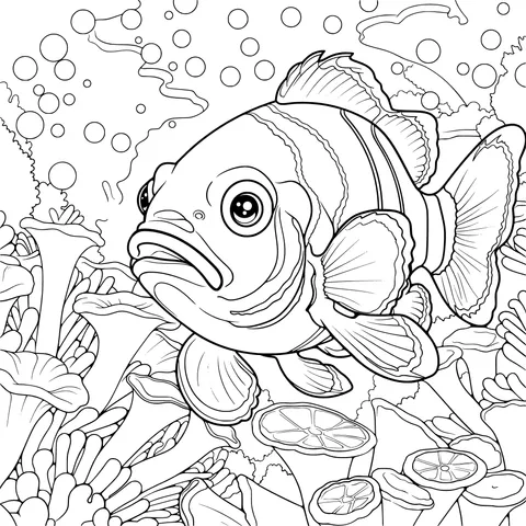 Clownfish Swimming in the Coral Reef