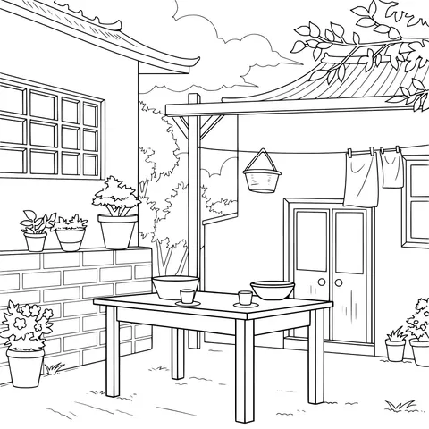 A Quiet Corner of the Courtyard