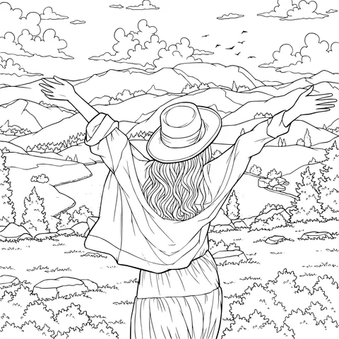 Girl Embracing Nature