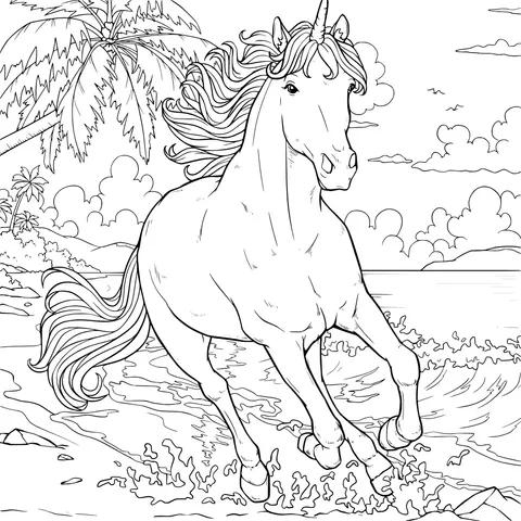Unicorn on the Beach