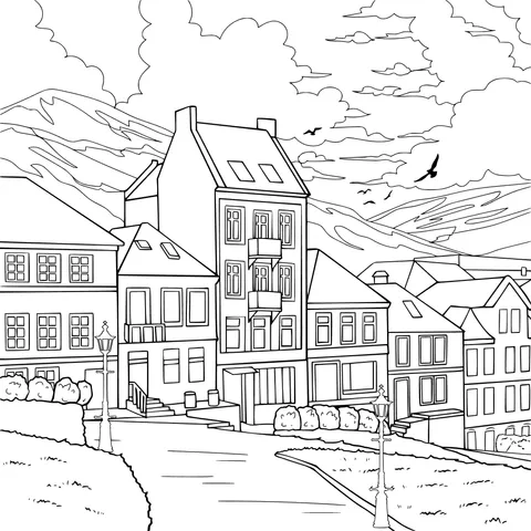 Scenery of a Colorful Town