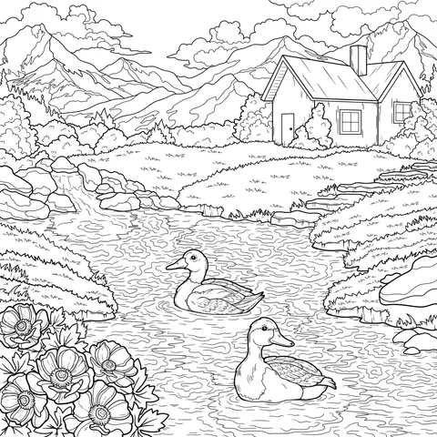 Rural Lakeside Scenery