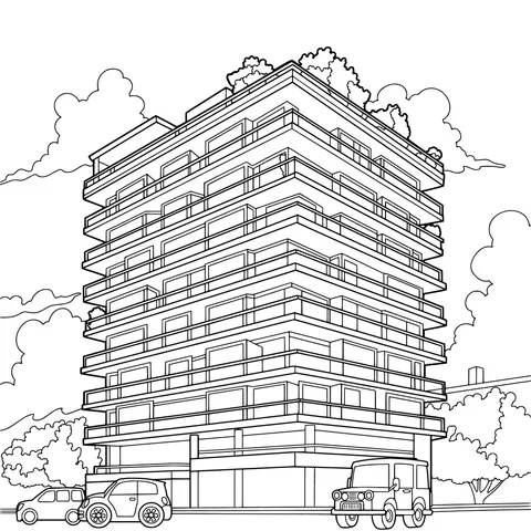 Colorful Modern High - rise Building