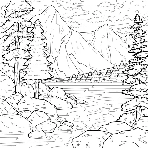 Mountain - water and forest scenery