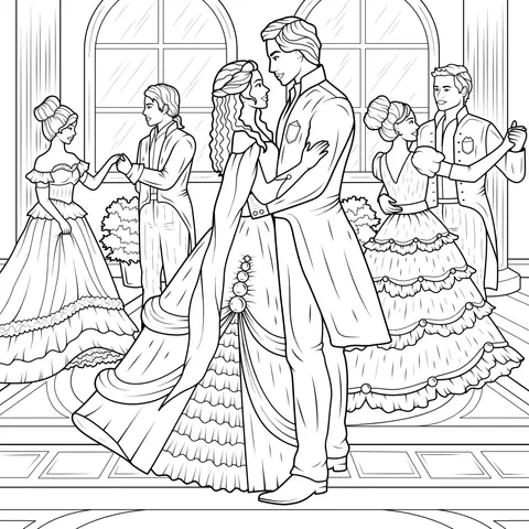 Romantic Dance at a Palace Ball
