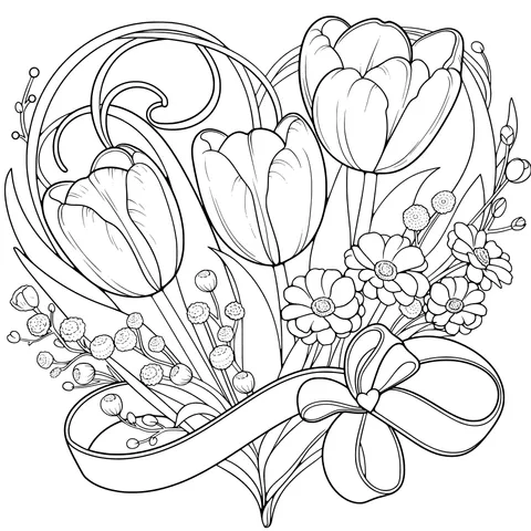 Heart - shaped Tulip Bouquet