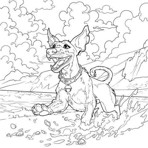 Dog Running on the Beach
