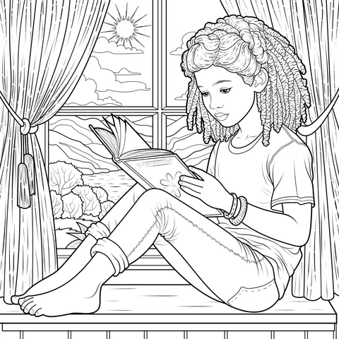 Girl Reading by the Window