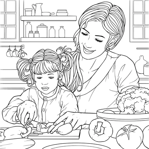 Mother - daughter cooking fun