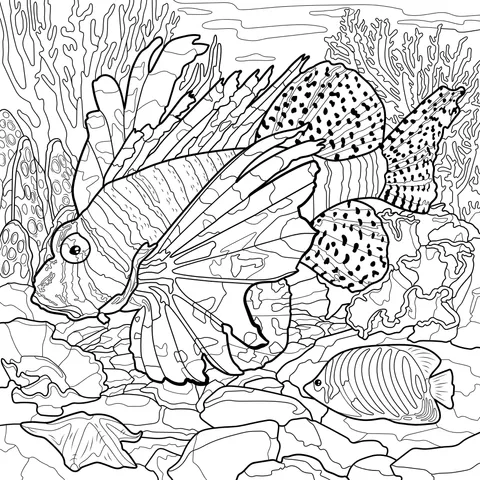 Lionfish Scene in the Ocean