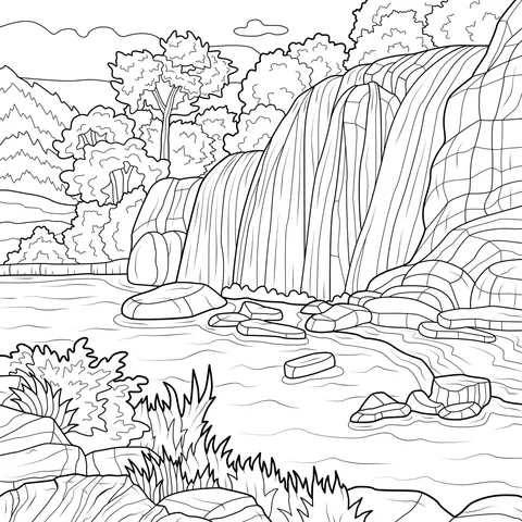 Beautiful Natural Waterfall Landscape