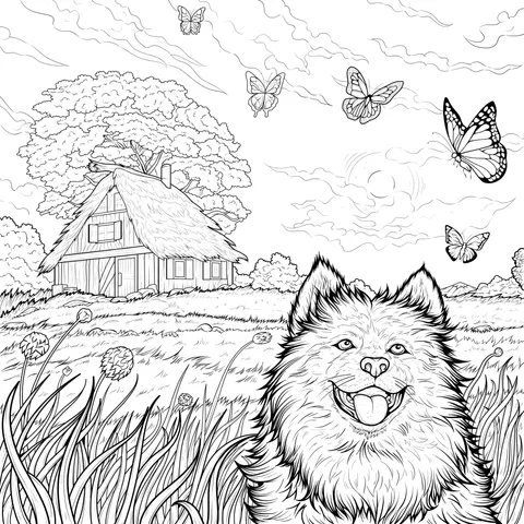Happy Dog in the Countryside