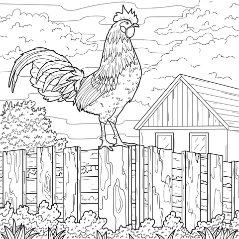 Rooster on the Fence