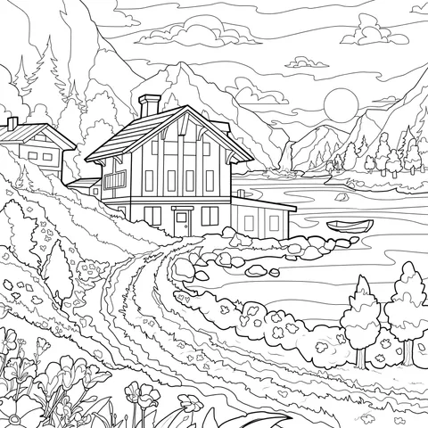 Cozy Cottage by the Lakeside in the Mountains