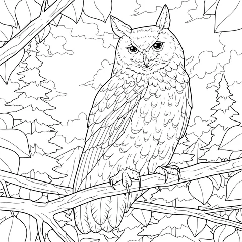 An owl perched on a branch