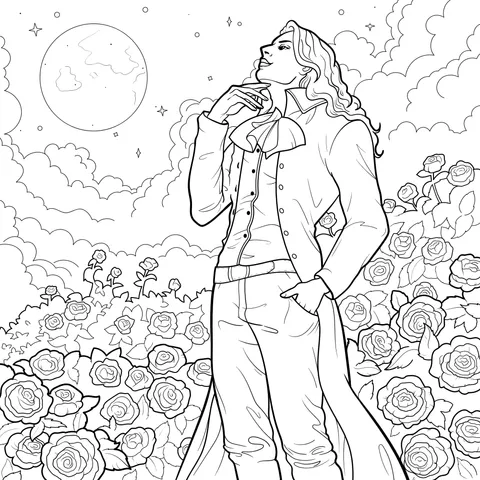 Romantic Gentleman under the Moon