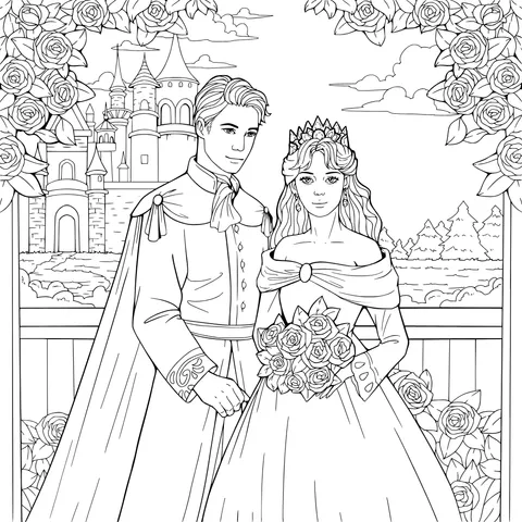 Prince and Princess in Front of the Castle