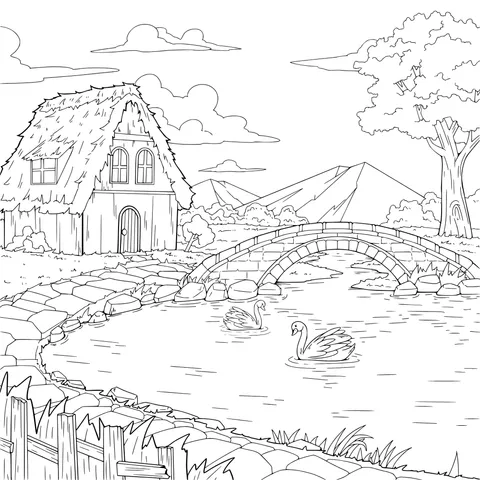 Beautiful Scenery by the Rural River