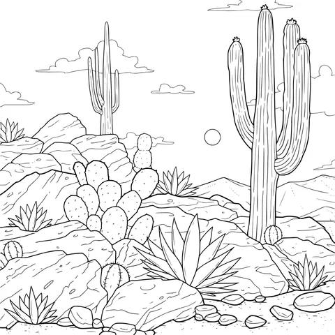 Cactus Landscape in the Desert