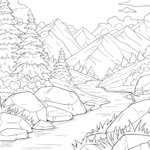 Beautiful Scenery of a Mountain River